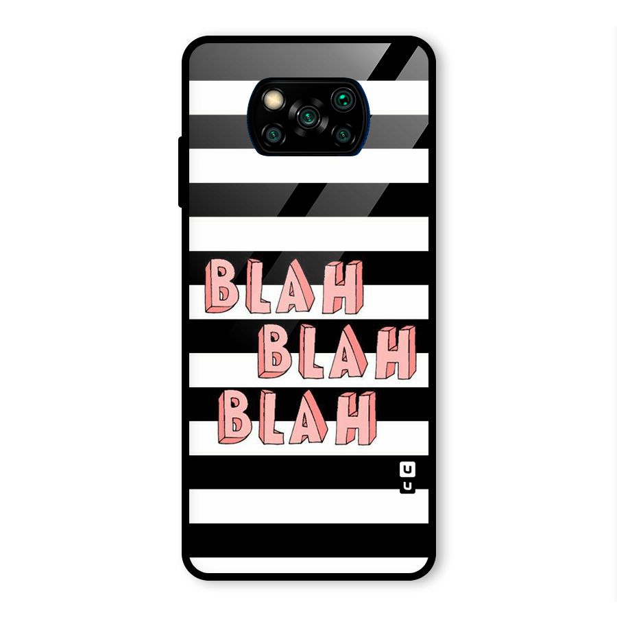 Blah Bold Stripes Glass Back Case for Poco X3 Pro