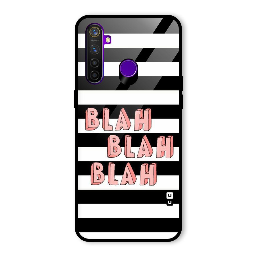Blah Bold Stripes Glass Back Case for Realme 5 Pro