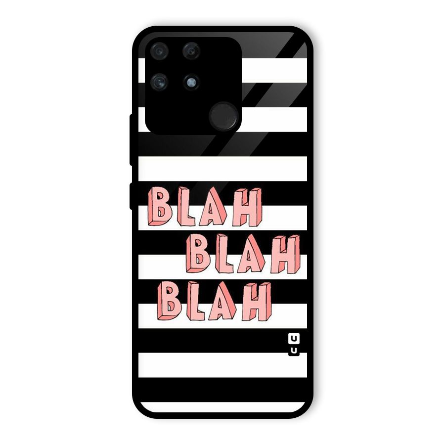 Blah Bold Stripes Glass Back Case for Realme Narzo 50A