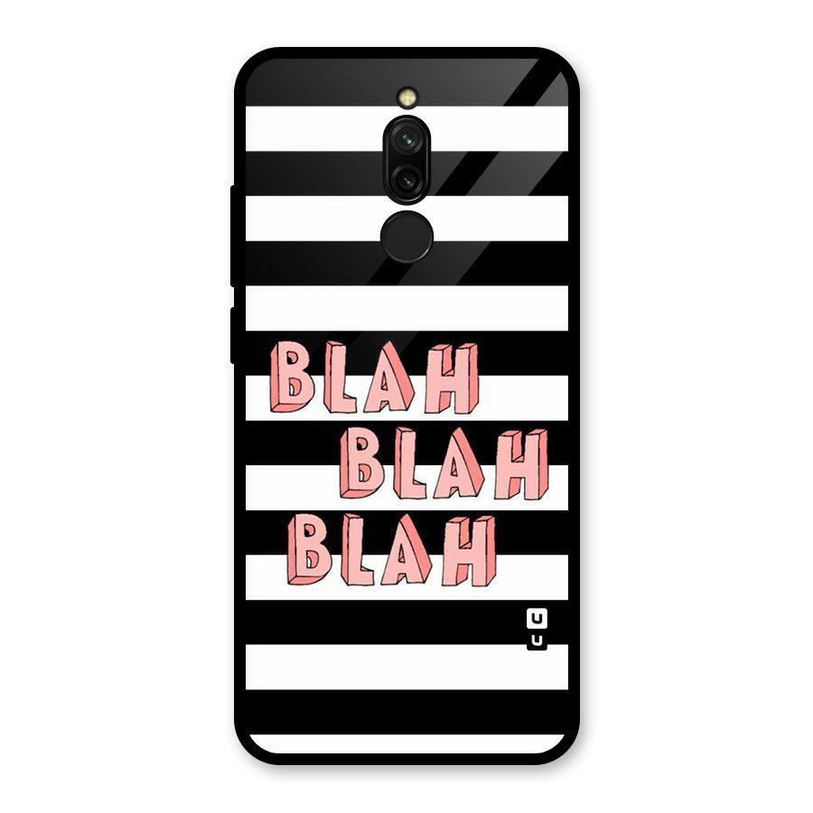 Blah Bold Stripes Glass Back Case for Redmi 8