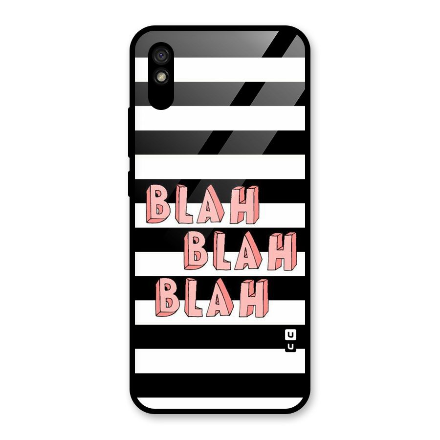 Blah Bold Stripes Glass Back Case for Redmi 9A