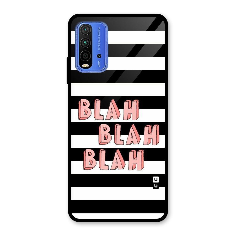 Blah Bold Stripes Glass Back Case for Redmi 9 Power