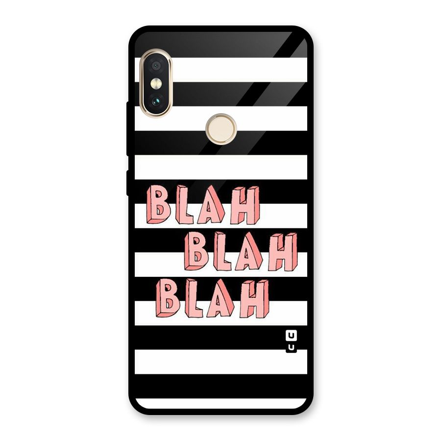 Blah Bold Stripes Glass Back Case for Redmi Note 5 Pro
