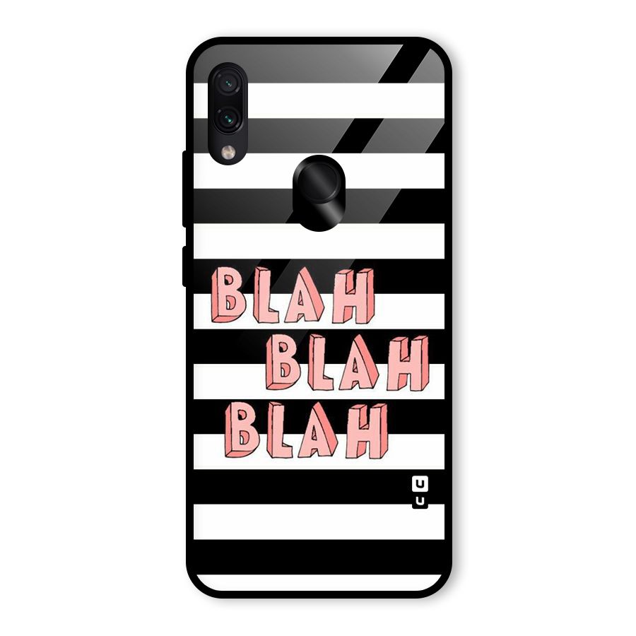 Blah Bold Stripes Glass Back Case for Redmi Note 7S