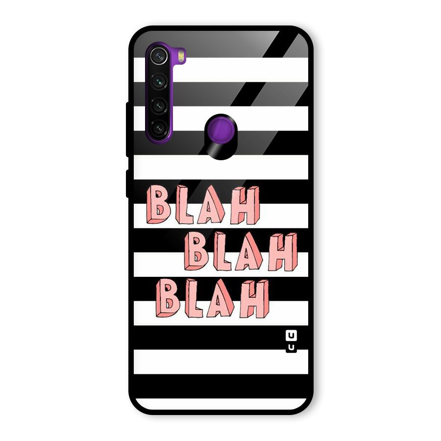 Blah Bold Stripes Glass Back Case for Redmi Note 8