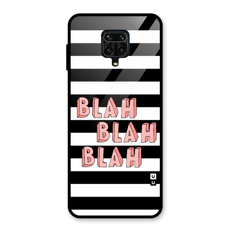 Blah Bold Stripes Glass Back Case for Redmi Note 9 Pro