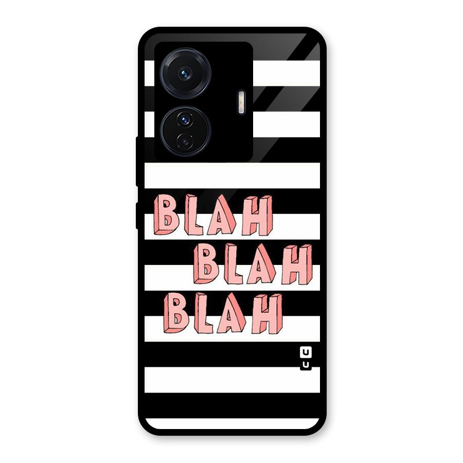 Blah Bold Stripes Glass Back Case for Vivo T1 Pro