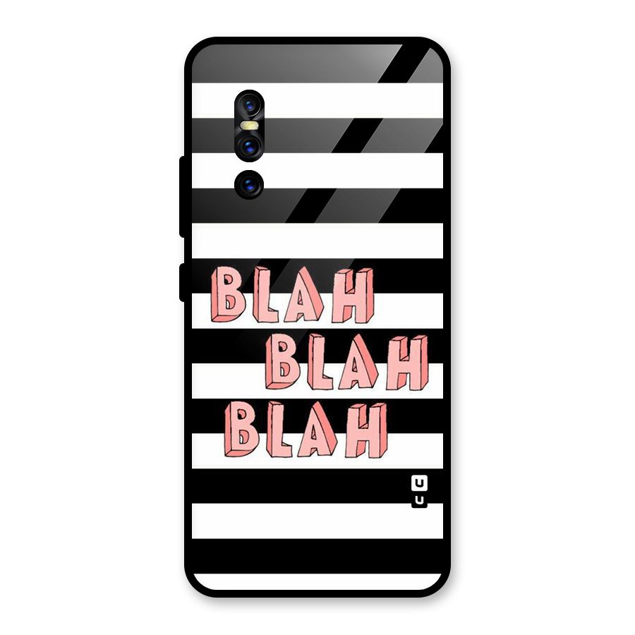 Blah Bold Stripes Glass Back Case for Vivo V15 Pro