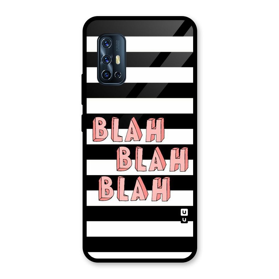 Blah Bold Stripes Glass Back Case for Vivo V17