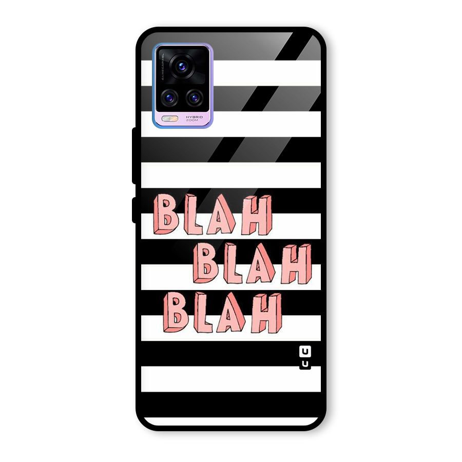 Blah Bold Stripes Glass Back Case for Vivo V20 Pro