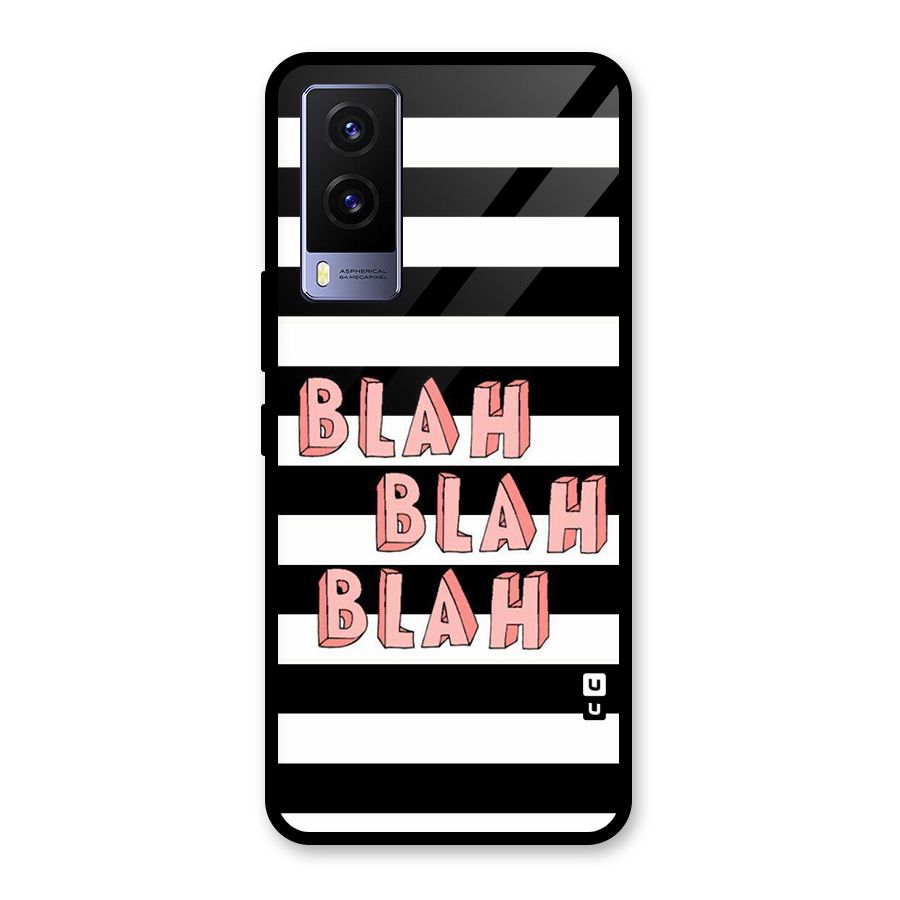 Blah Bold Stripes Glass Back Case for Vivo V21e 5G