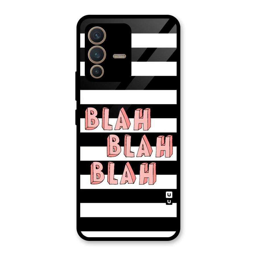 Blah Bold Stripes Glass Back Case for Vivo V23 5G