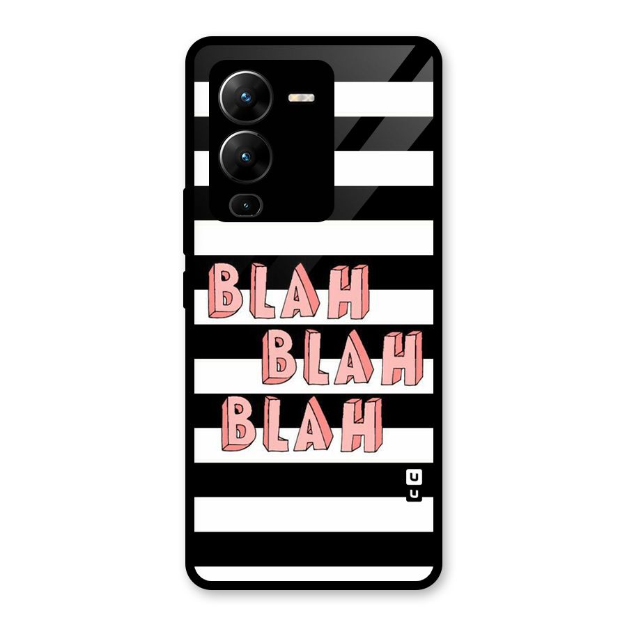 Blah Bold Stripes Glass Back Case for Vivo V25 Pro