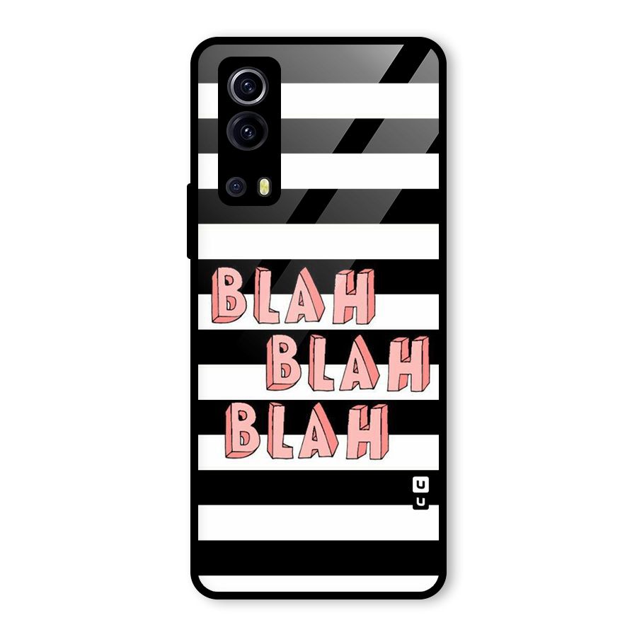 Blah Bold Stripes Glass Back Case for Vivo iQOO Z3