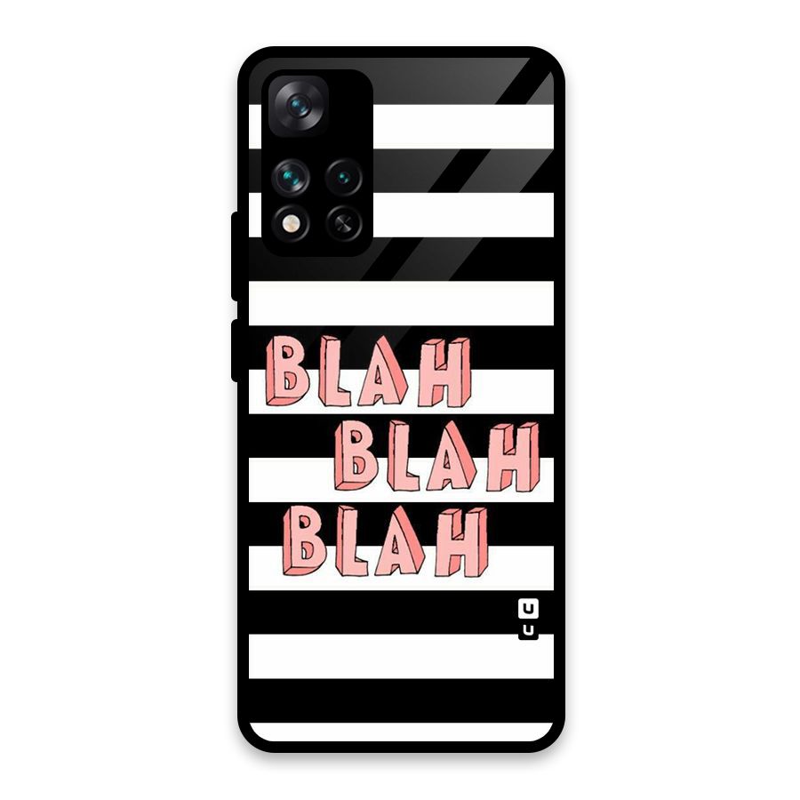 Blah Bold Stripes Glass Back Case for Xiaomi 11i HyperCharge 5G