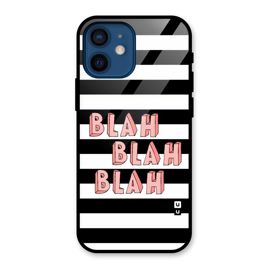Blah Bold Stripes Glass Back Case for iPhone 12 Mini