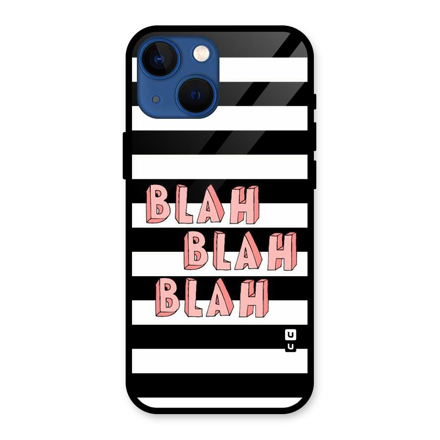 Blah Bold Stripes Glass Back Case for iPhone 13 Mini