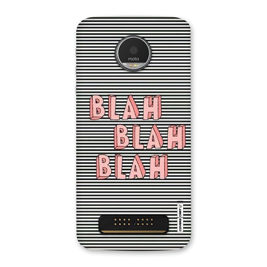 Blah Stripes Back Case for Moto Z Play