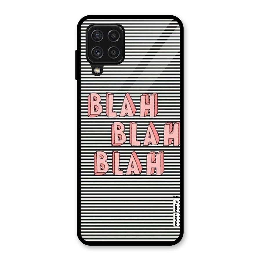 Blah Stripes Glass Back Case for Galaxy A22 4G