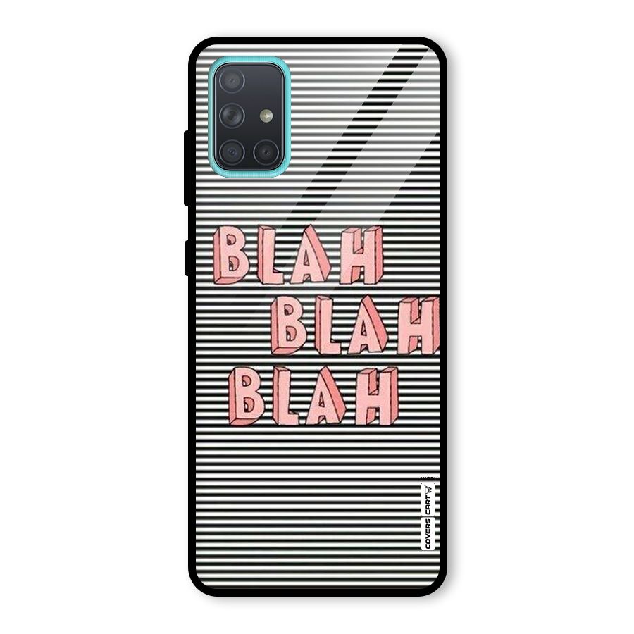 Blah Stripes Glass Back Case for Galaxy A71
