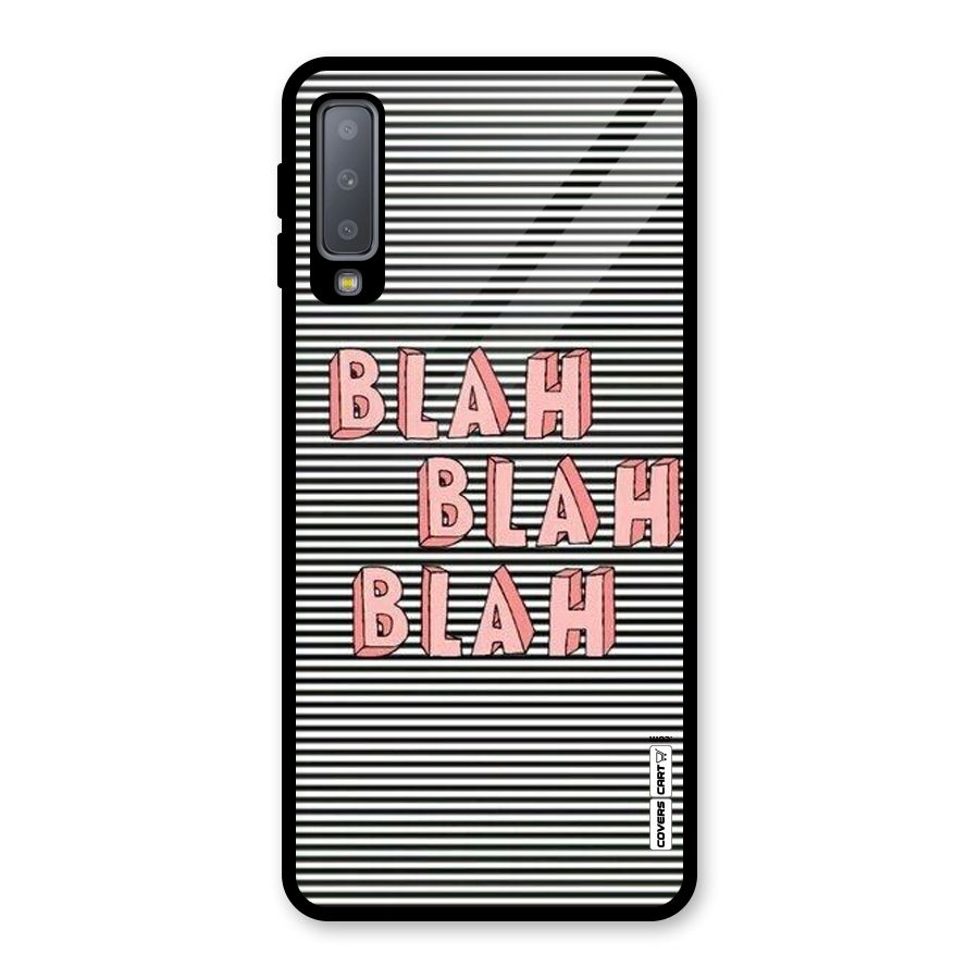 Blah Stripes Glass Back Case for Galaxy A7 (2018)