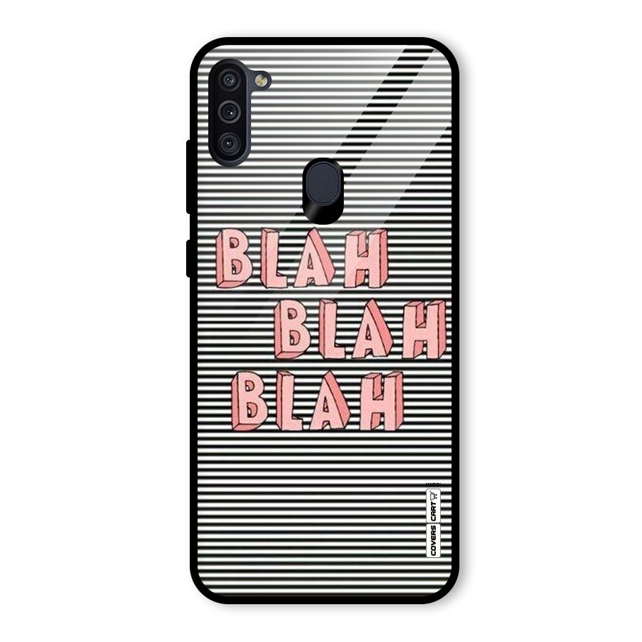 Blah Stripes Glass Back Case for Galaxy M11