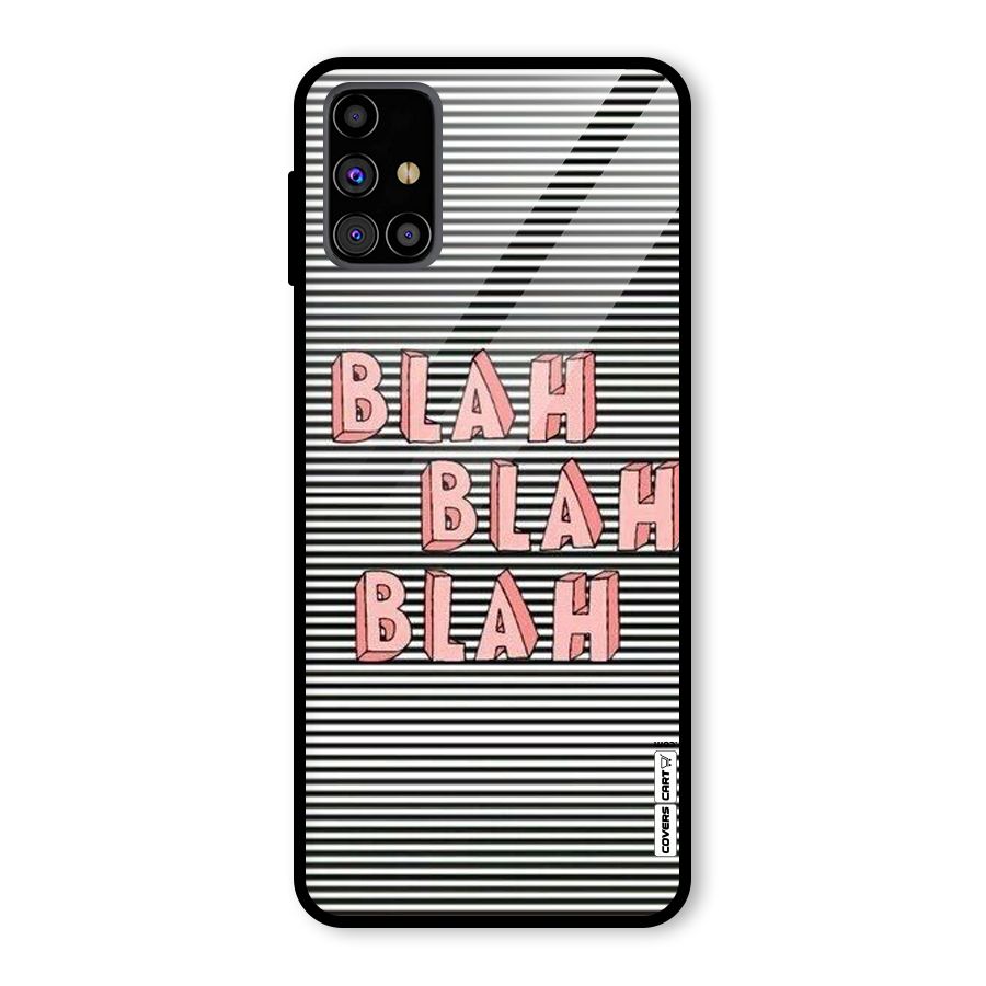 Blah Stripes Glass Back Case for Galaxy M31s