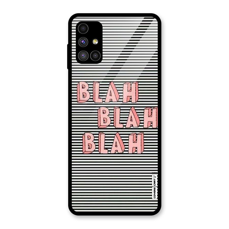 Blah Stripes Glass Back Case for Galaxy M51