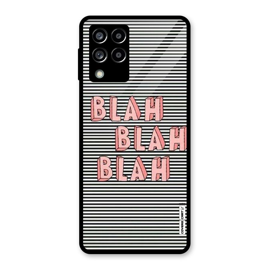 Blah Stripes Glass Back Case for Galaxy M53 5G