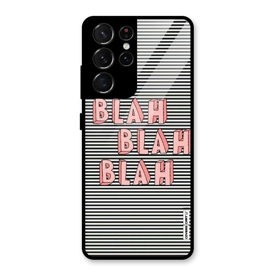 Blah Stripes Glass Back Case for Galaxy S21 Ultra 5G