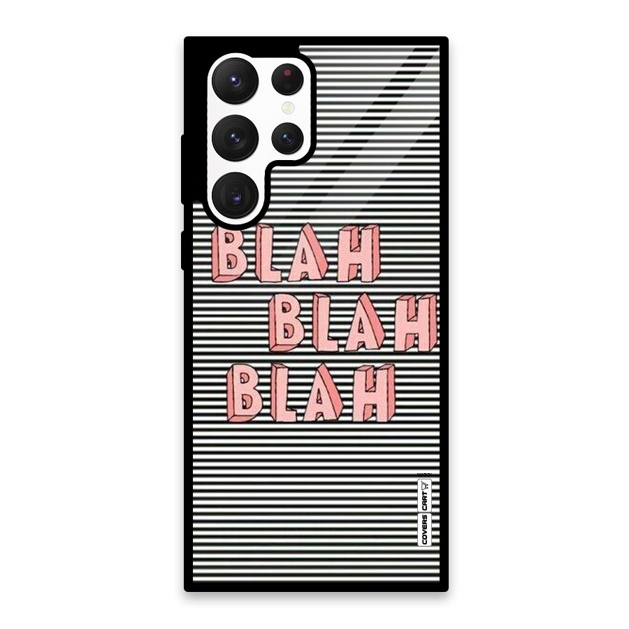 Blah Stripes Glass Back Case for Galaxy S22 Ultra 5G