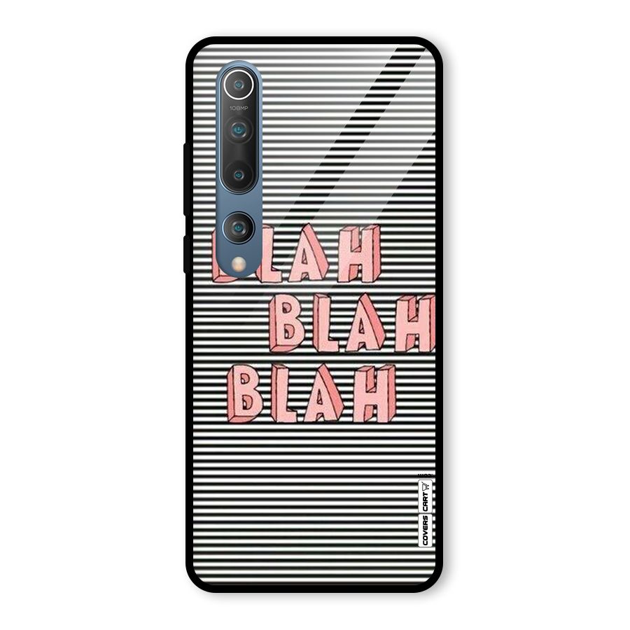 Blah Stripes Glass Back Case for Mi 10