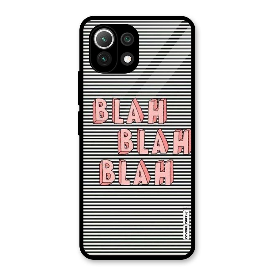 Blah Stripes Glass Back Case for Mi 11 Lite NE 5G