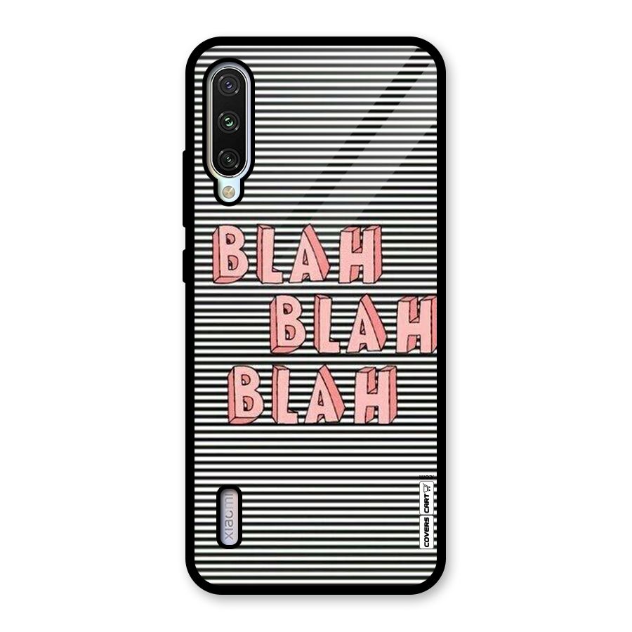 Blah Stripes Glass Back Case for Mi A3