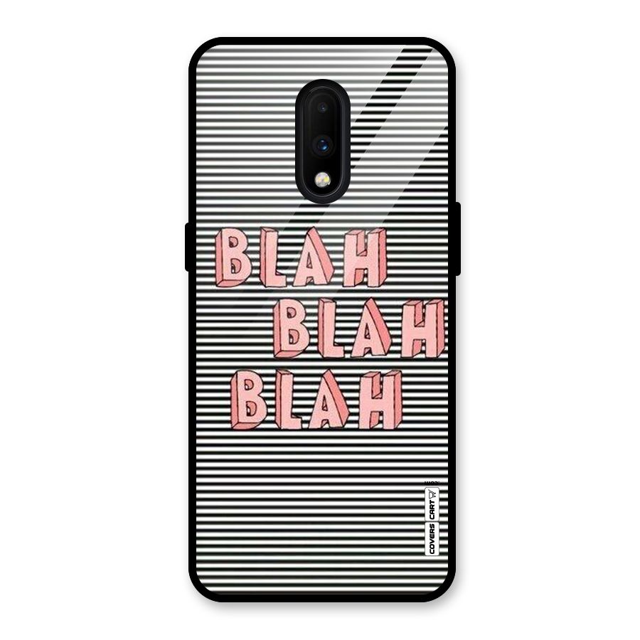 Blah Stripes Glass Back Case for OnePlus 7
