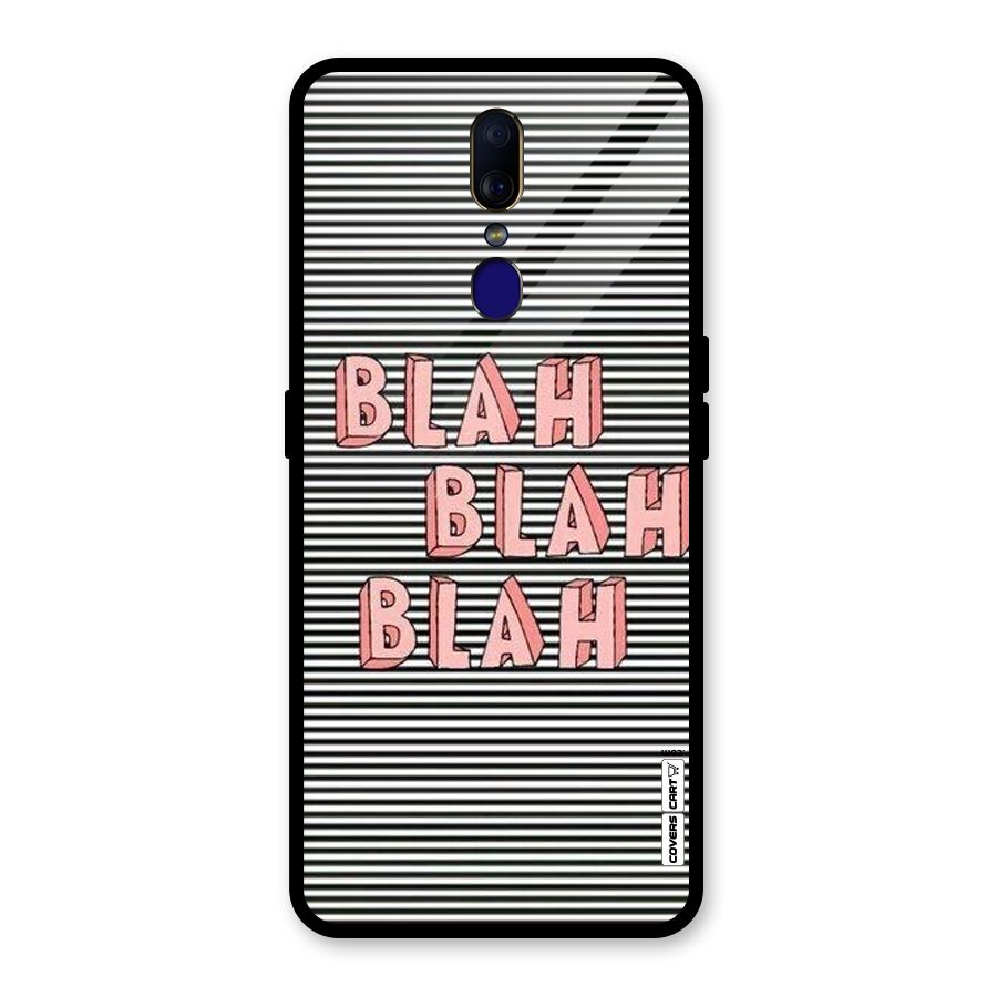 Blah Stripes Glass Back Case for Oppo F11