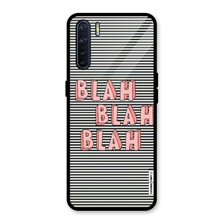 Blah Stripes Glass Back Case for Oppo F15