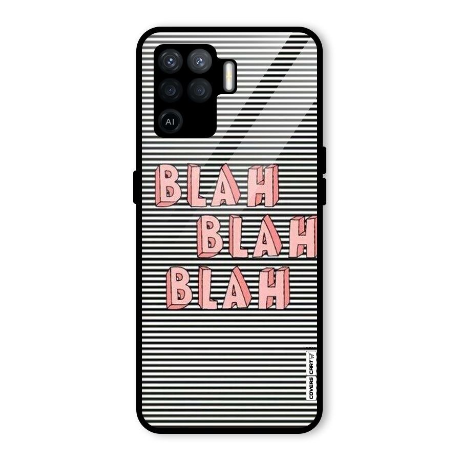 Blah Stripes Glass Back Case for Oppo F19 Pro