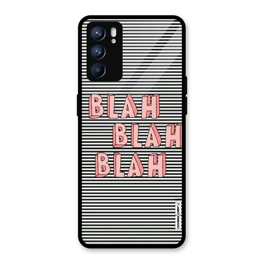 Blah Stripes Glass Back Case for Oppo Reno6 5G
