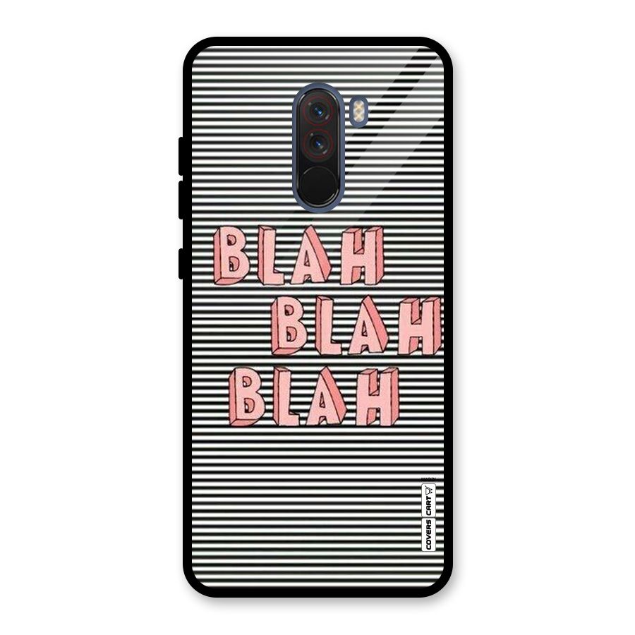 Blah Stripes Glass Back Case for Poco F1