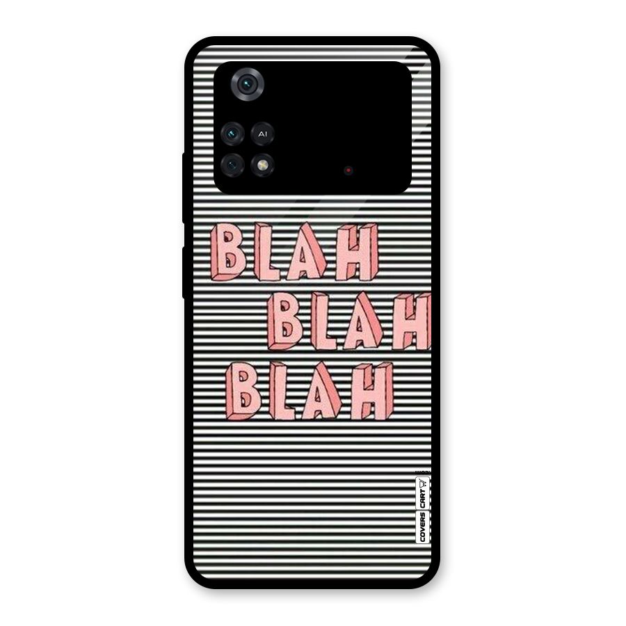 Blah Stripes Glass Back Case for Poco M4 Pro 4G