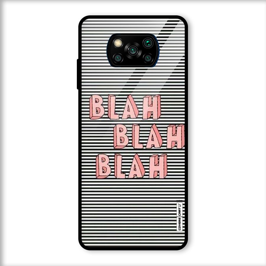 Blah Stripes Glass Back Case for Poco X3
