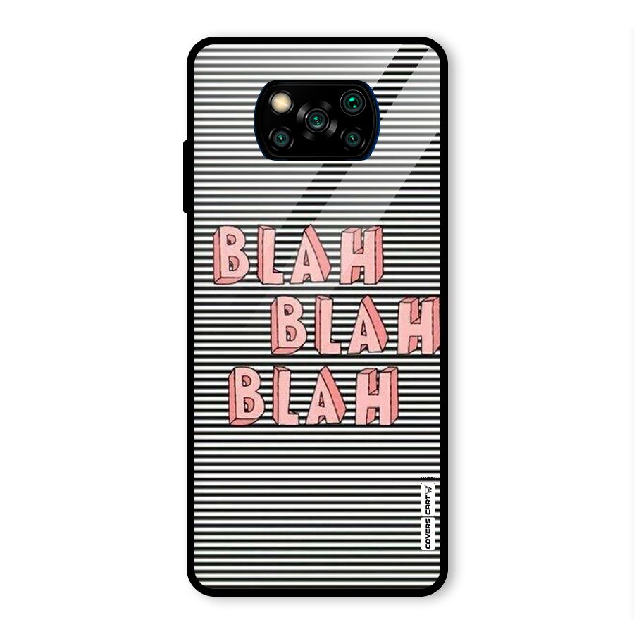 Blah Stripes Glass Back Case for Poco X3 Pro