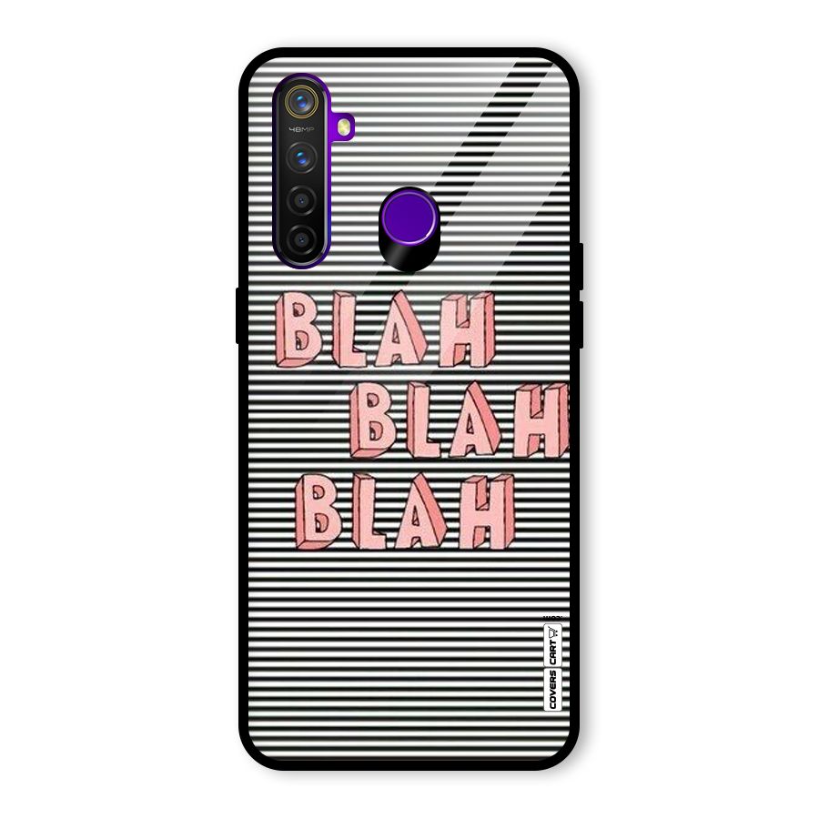 Blah Stripes Glass Back Case for Realme 5 Pro