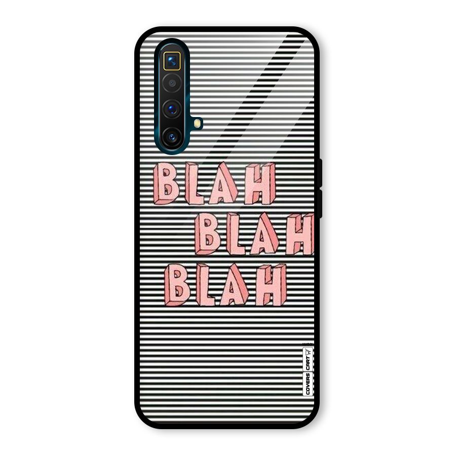 Blah Stripes Glass Back Case for Realme X3