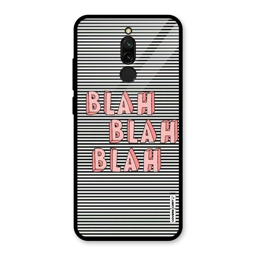 Blah Stripes Glass Back Case for Redmi 8