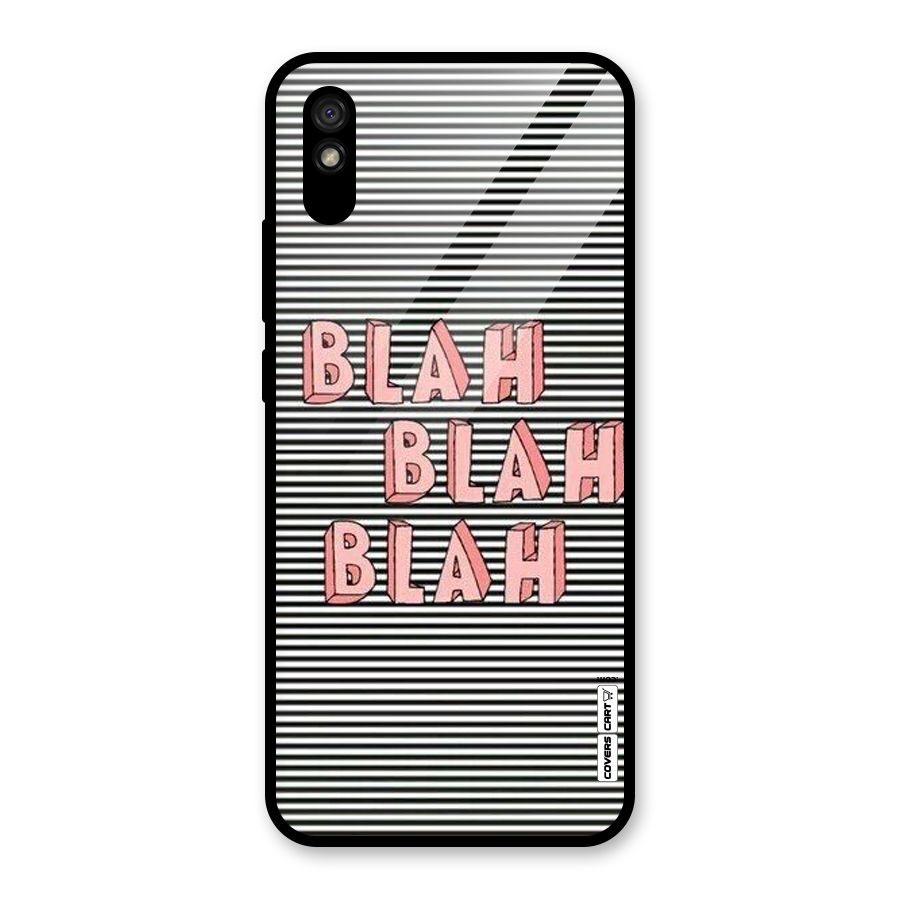 Blah Stripes Glass Back Case for Redmi 9A
