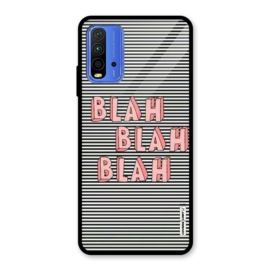 Blah Stripes Glass Back Case for Redmi 9 Power