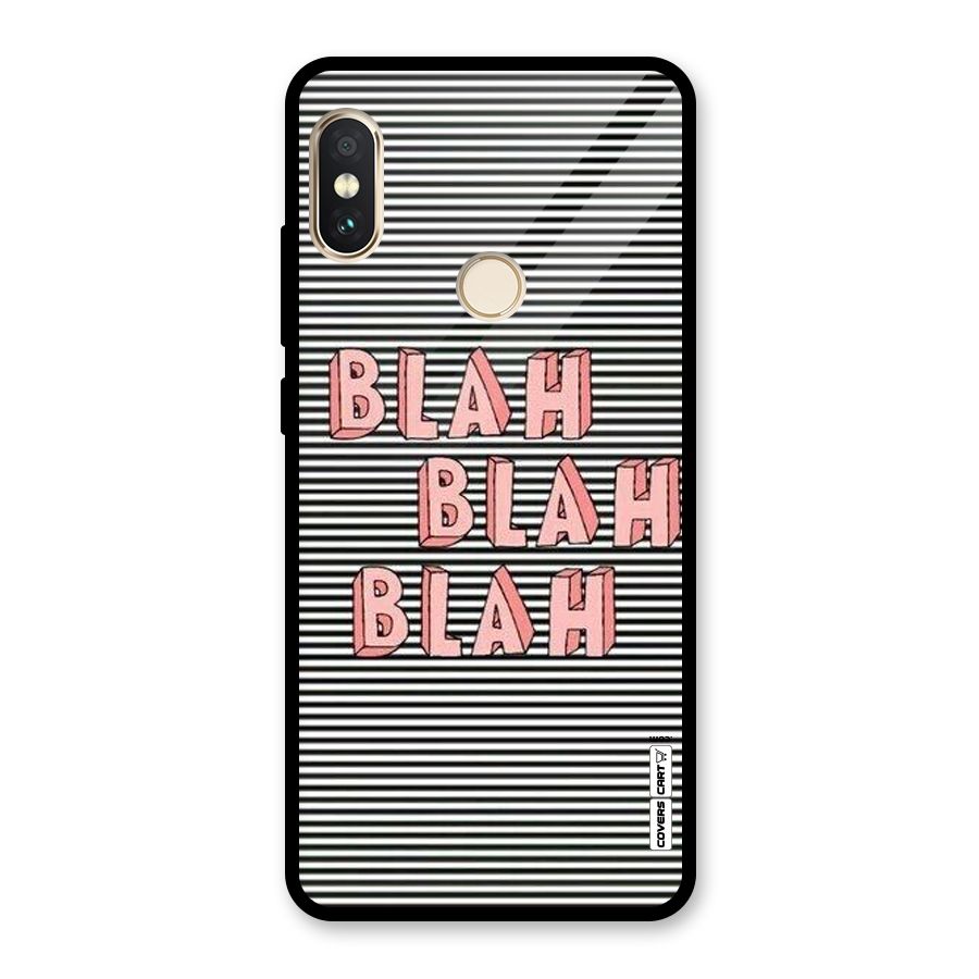Blah Stripes Glass Back Case for Redmi Note 5 Pro