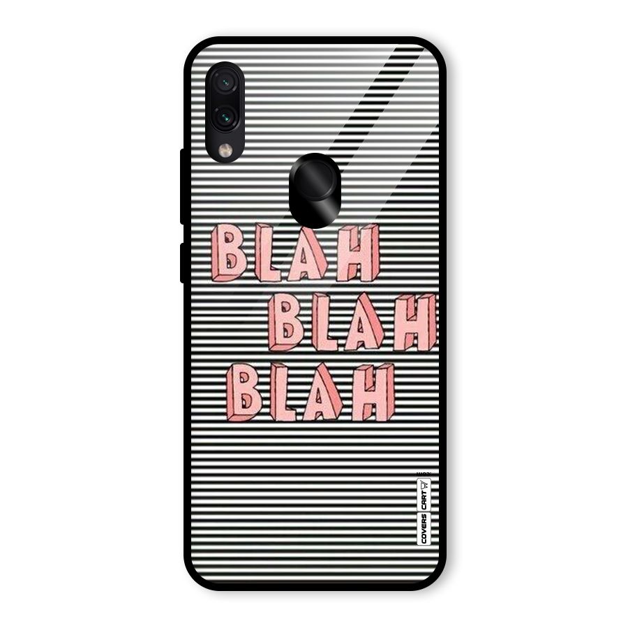 Blah Stripes Glass Back Case for Redmi Note 7 Pro